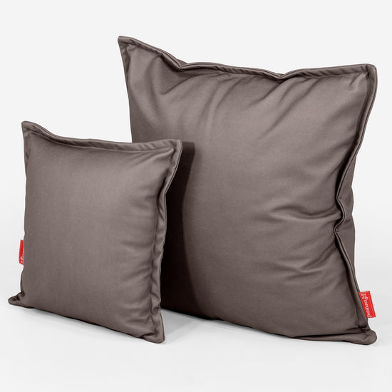 Ekstra Stor Putetrekk 70 x 70cm - Vegansk Skinn Sjokolade 02
