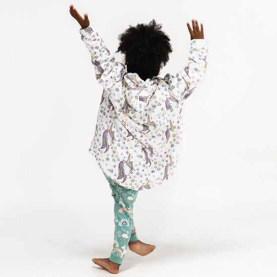 Ekstra Stort Hettegenserpledd for Barn - Minky Enhjørning 04