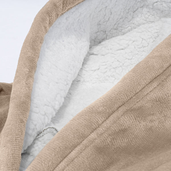 Ekstra Stort Hettegenserpledd for Barn - Minky Krem / Mink Fabric Close-up Image