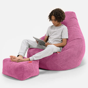 Gaming Saccosekk Stol for Barn 6-14 år - Pom-pom Rosa