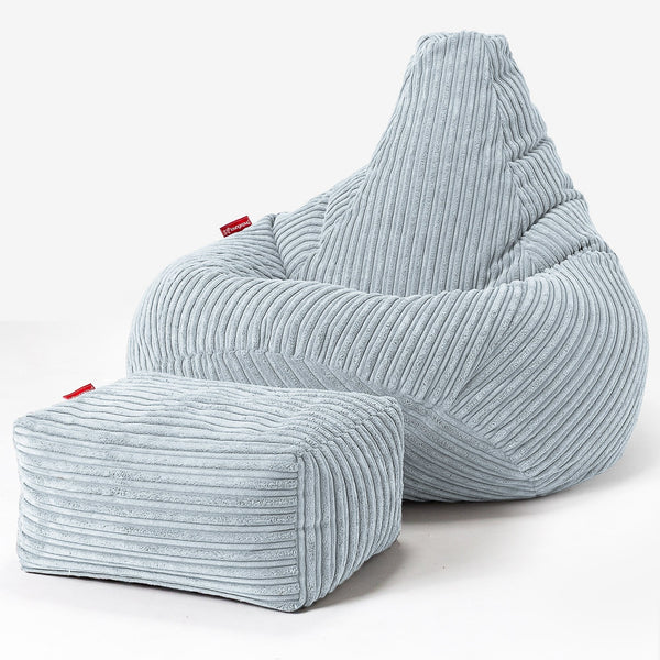 Hvilestol Saccosekk - Klassisk Cord Babyblå 01