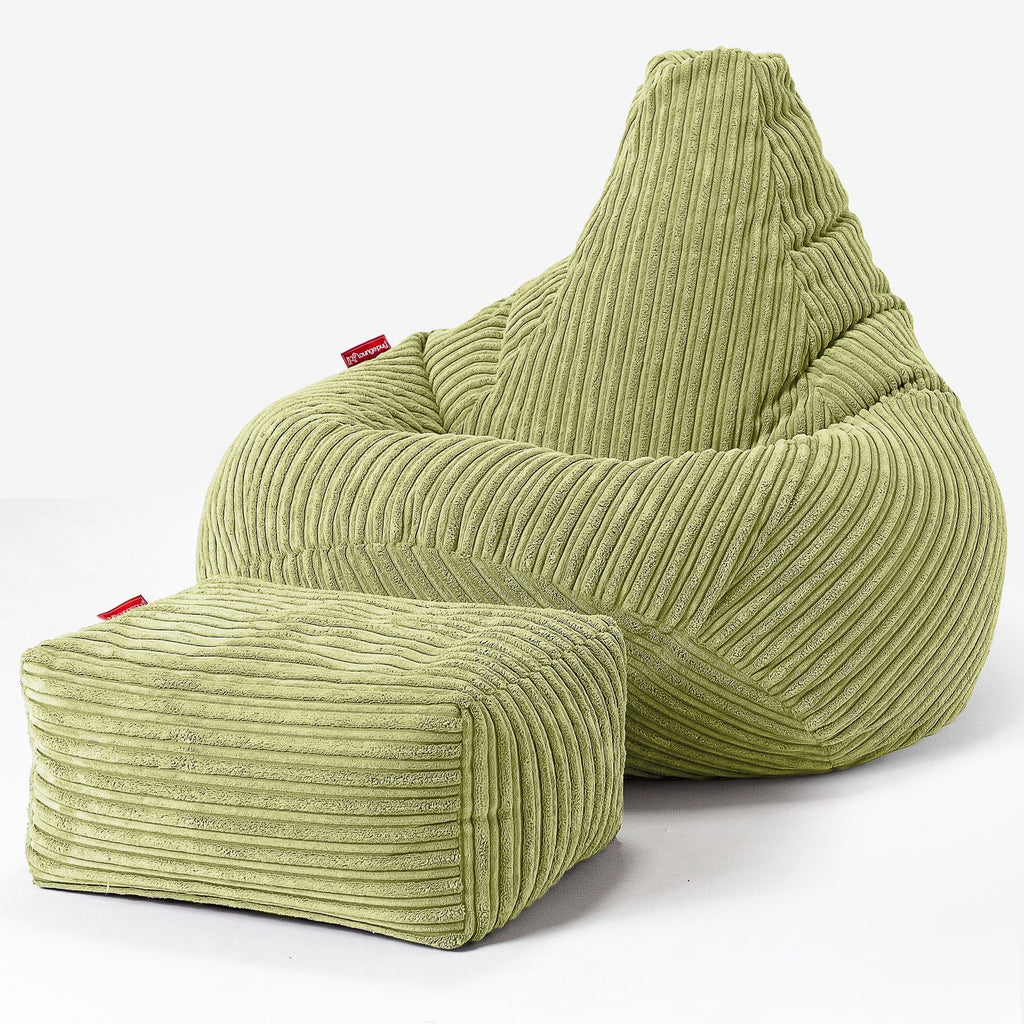 Hvilestol Saccosekk - Klassisk Cord Lime 01