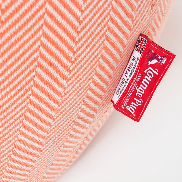 Hvilestol Saccosekk - Strikket Sildebensmønster Korall Fabric Close-up Image