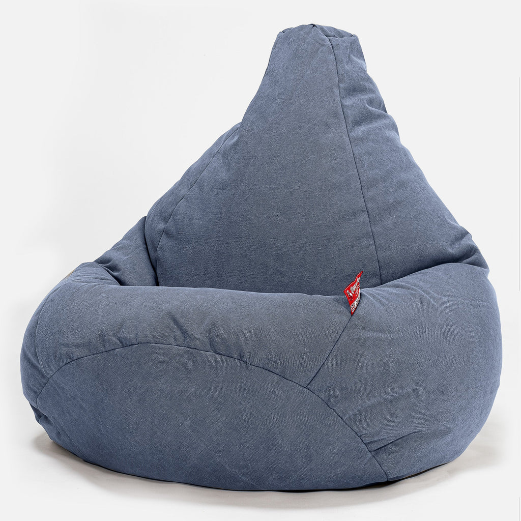 Hvilestol Saccosekk - Steinvasket Denim Marineblå 02