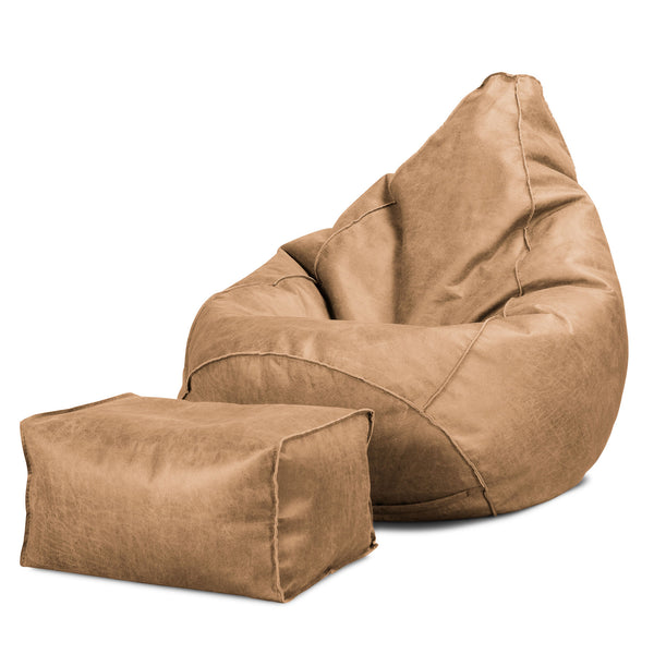 Hvilestol Saccosekk - Vintage Skinn Honning Brun 01