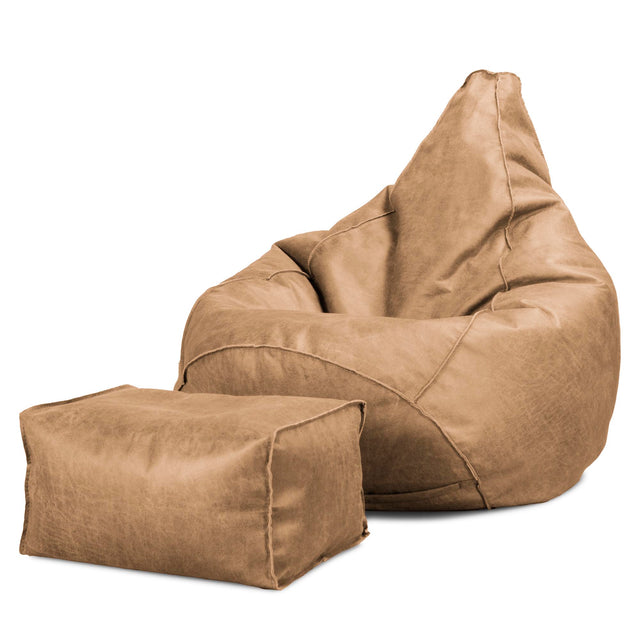 Hvilestol Saccosekk - Vintage Skinn Honning Brun 02
