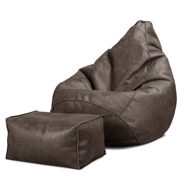 Hvilestol Saccosekk - Vintage Skinn Naturskifer 01