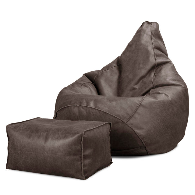 Hvilestol Saccosekk - Vintage Skinn Naturskifer 02