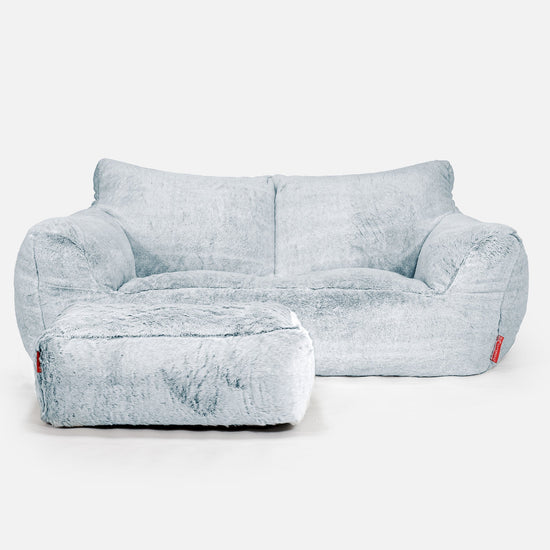 Josephine Saccosekk Sofa - Kanin-fuskepels Støvete Blå 02