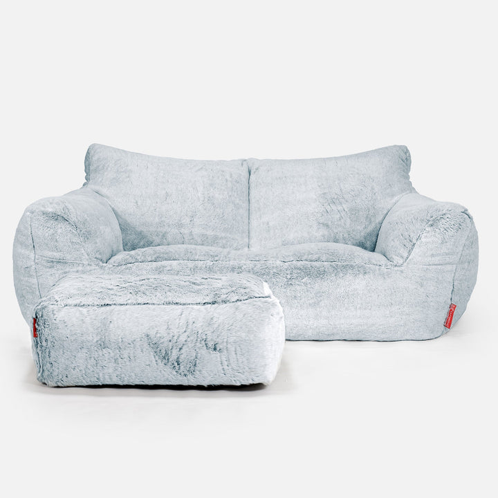 Josephine Saccosekk Sofa - Kanin-fuskepels Støvete Blå 02