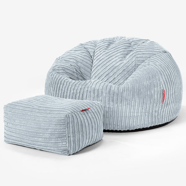 Klassisk Saccosekk - Klassisk Cord Babyblå 01