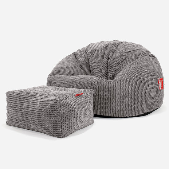 Klassisk Saccosekk - Pom-pom Koksgrå 02