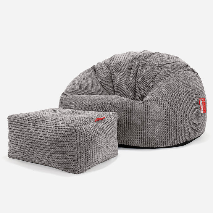 Klassisk Saccosekk - Pom-pom Koksgrå 02