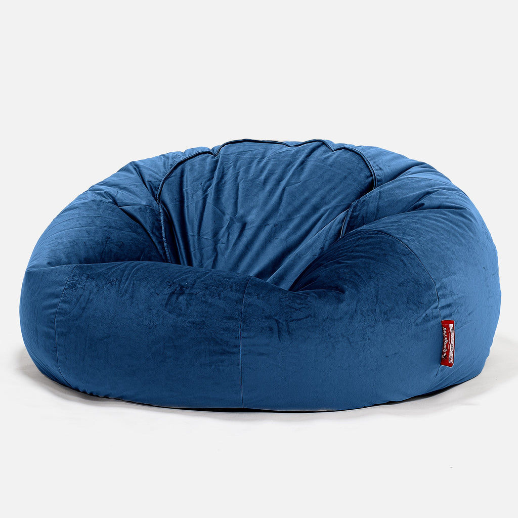 Klassisk Saccosekk Sofa - Fløyel Marineblå 01