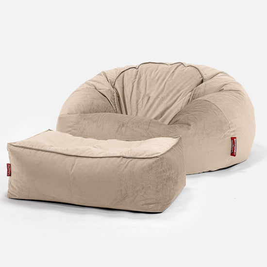 Klassisk Saccosekk Sofa - Fløyel Mink 02