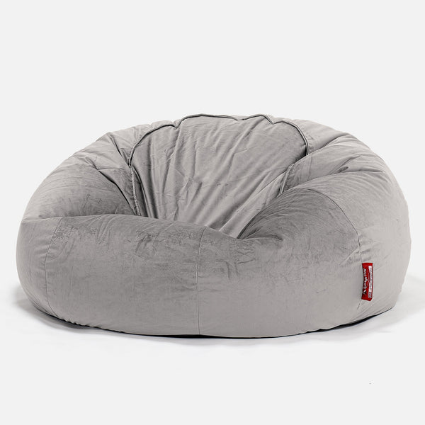 Klassisk Saccosekk Sofa - Fløyel Sølv 01