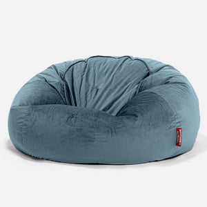 Klassisk Sakkosekk Sofa - Fløyel Mørketurkis