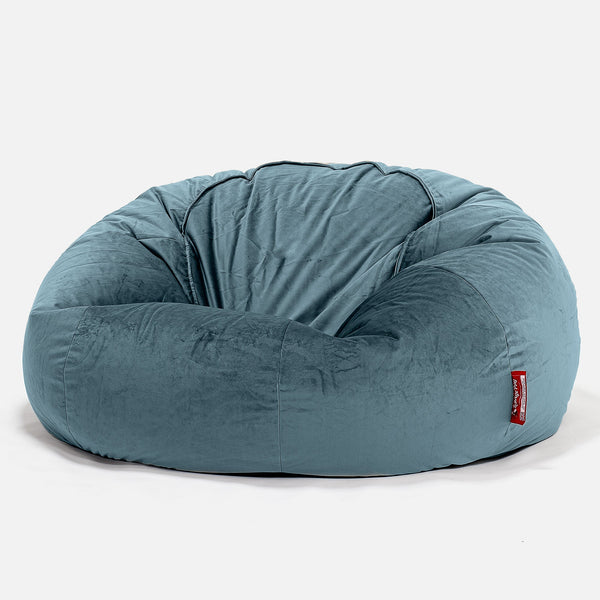 Klassisk Saccosekk Sofa - Fløyel Mørketurkis 01