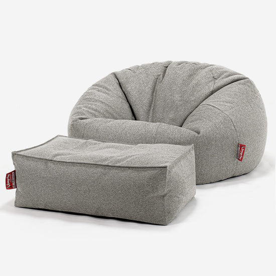 Klassisk Saccosekk Sofa - Interalli Ull Sølv 02