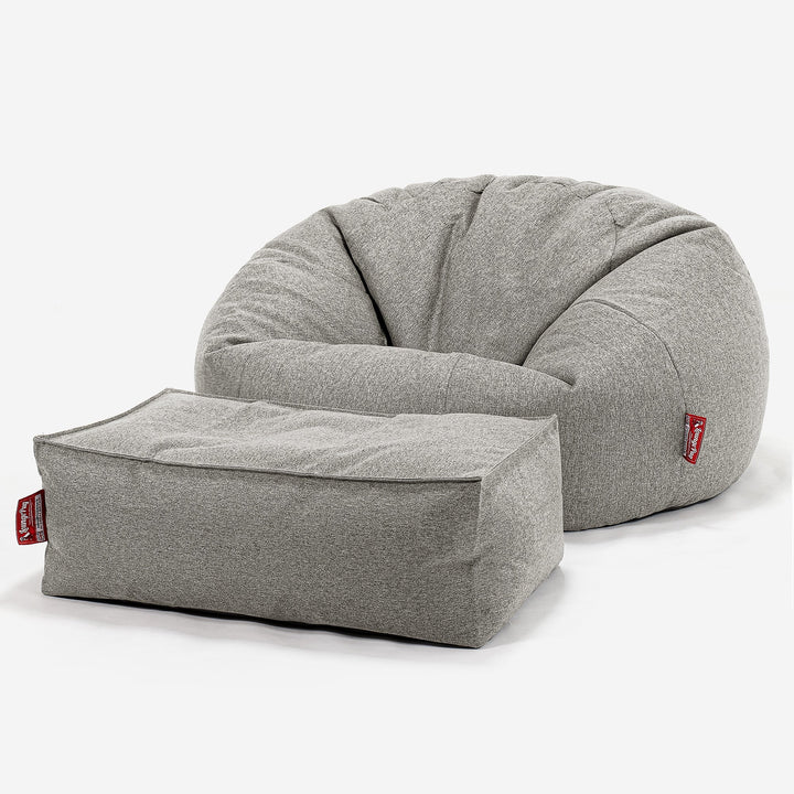 Klassisk Saccosekk Sofa - Interalli Ull Sølv 02