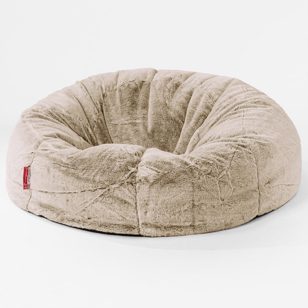 Klassisk Saccosekk Sofa - Kanin-fuskepels Gyllenbrun 01
