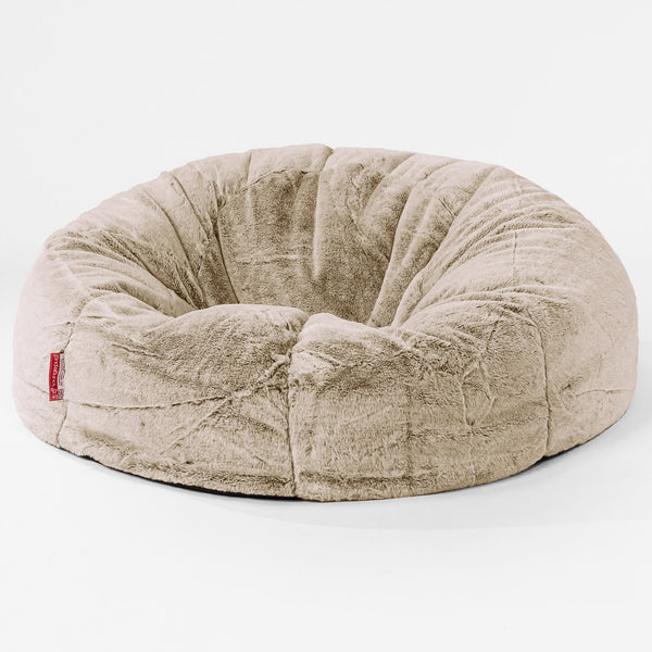 Klassisk Saccosekk Sofa - Kanin-fuskepels Gyllenbrun 01