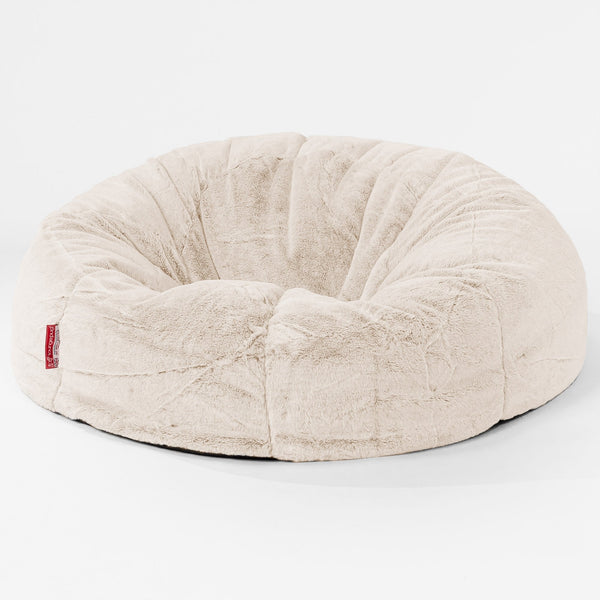 Klassisk Saccosekk Sofa - Kanin-fuskepels Hvit 01