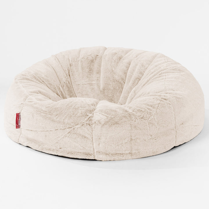 Klassisk Saccosekk Sofa - Kanin-fuskepels Hvit 01