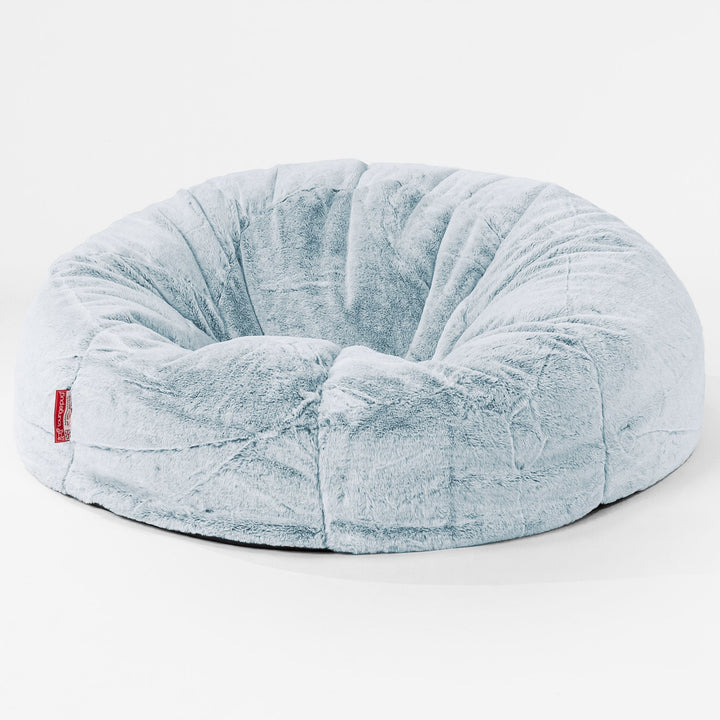 Klassisk Saccosekk Sofa - Kanin-fuskepels Støvete Blå 01