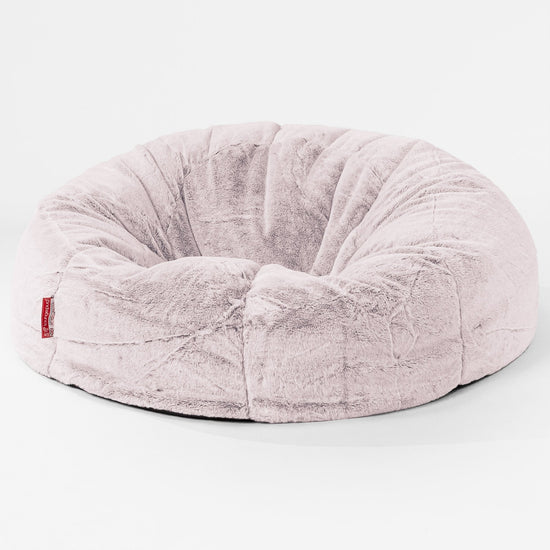 Klassisk Saccosekk Sofa - Kanin-fuskepels Støvete Rosa 01
