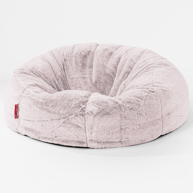 Klassisk Saccosekk Sofa - Kanin-fuskepels Støvete Rosa 01