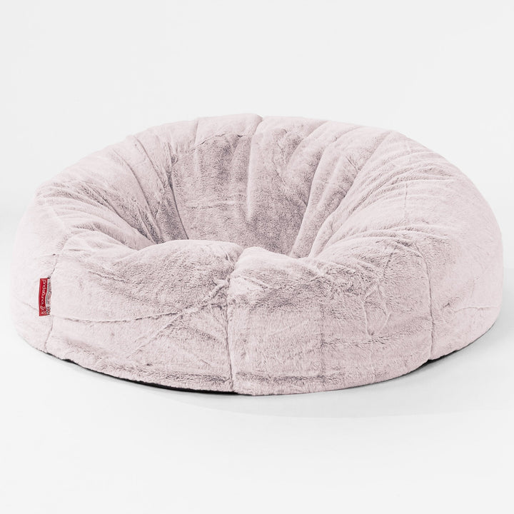 Klassisk Saccosekk Sofa - Kanin-fuskepels Støvete Rosa 01