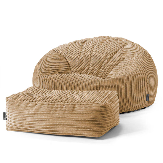 Klassisk Saccosekk Sofa - Kordfløyel Sand 02
