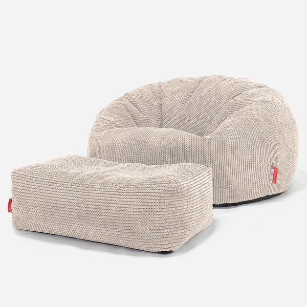 Klassisk Saccosekk Sofa - Pom-pom Elfenben 01