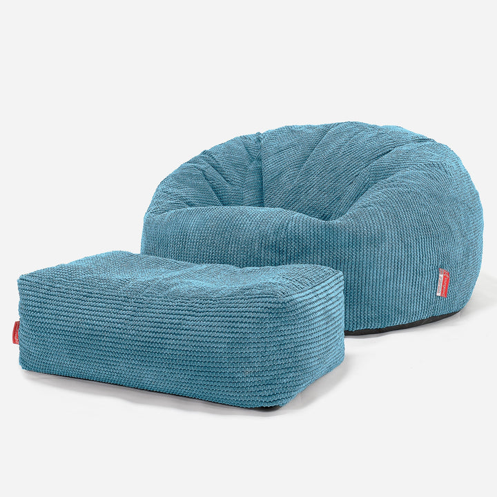 Klassisk Saccosekk Sofa - Pom-pom Turkis 02