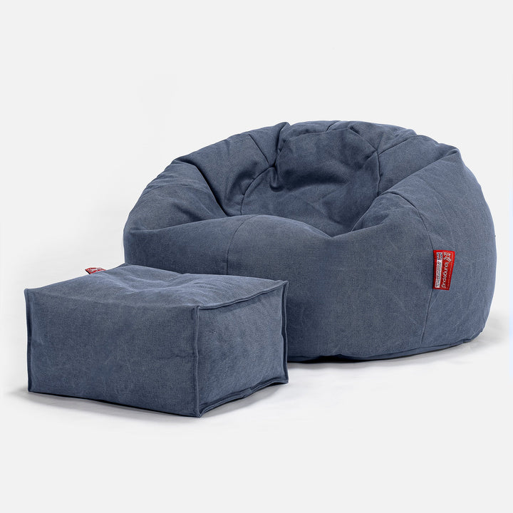 Klassisk Saccosekk - Steinvasket Denim Marineblå 02