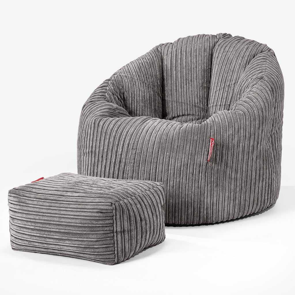 Kosestol Saccosekk - Klassisk Cord Grafitt 02