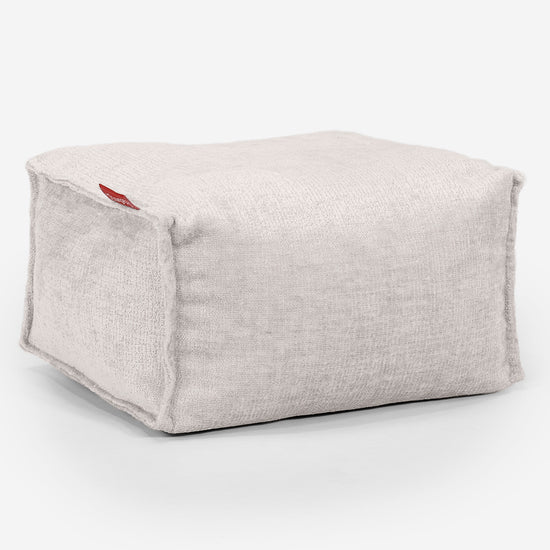 Liten Fotskammel - Chenille Krem 01