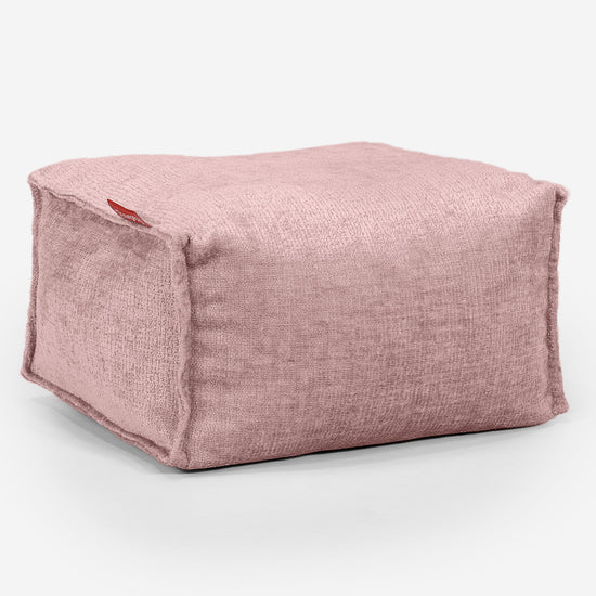 Liten Fotskammel - Chenille Rosa 01