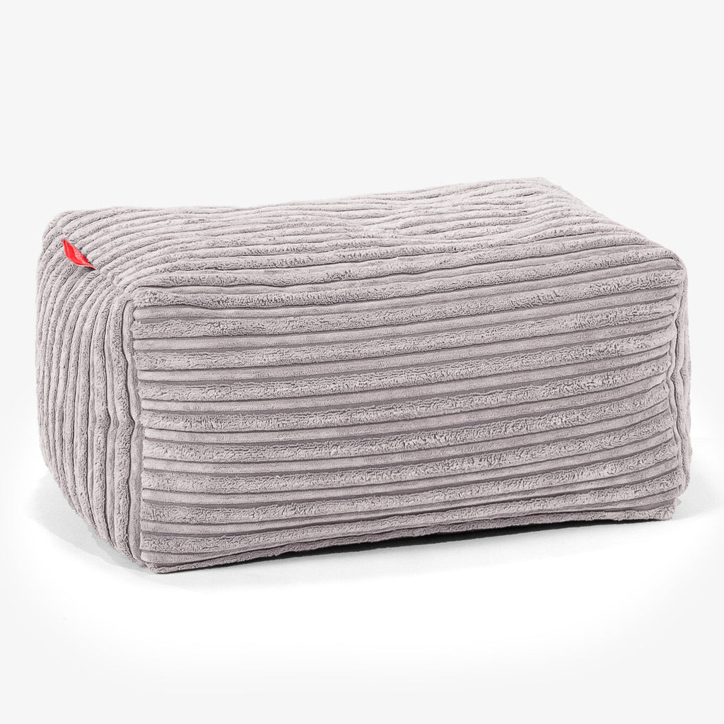Liten Fotskammel - Klassisk Cord Aluminium Sølv 01