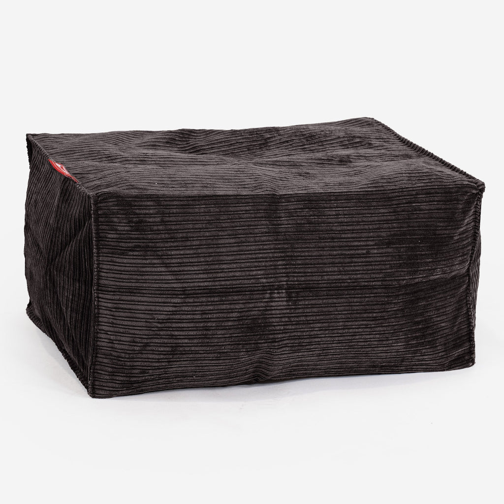 Liten Fotskammel - Smalstripet Cord Grafitt 01