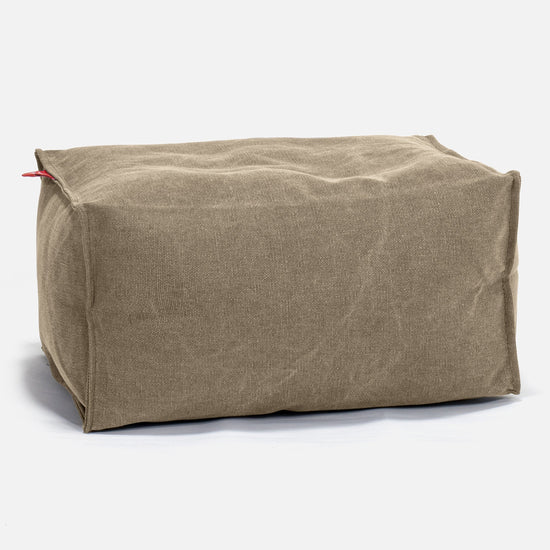 Liten Fotskammel - Steinvasket Denim Khaki 01