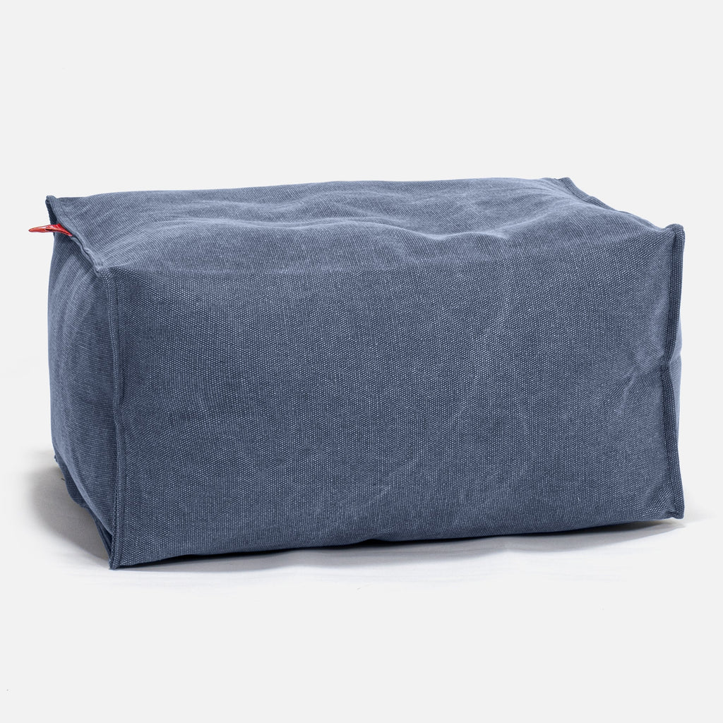 Liten Fotskammel - Steinvasket Denim Marineblå 01