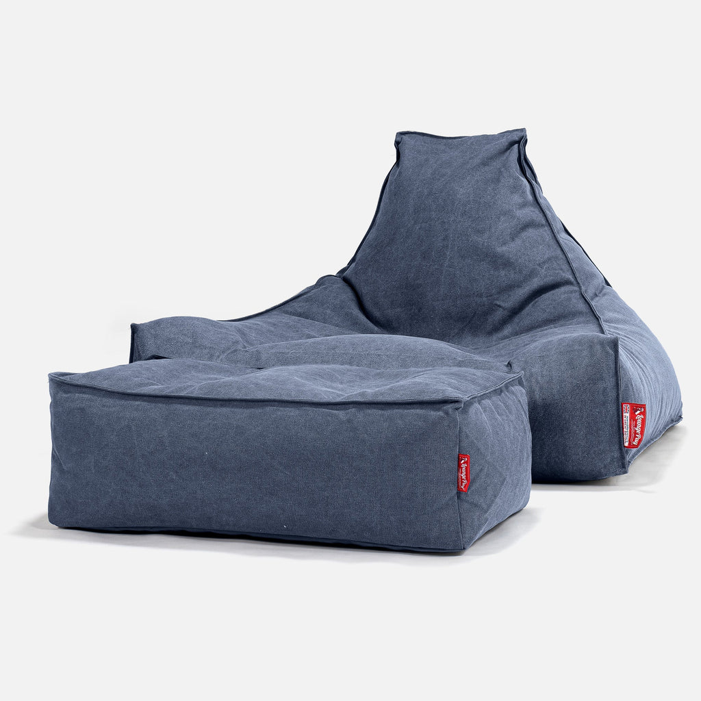 Lounge Saccosekk - Steinvasket Denim Marineblå 02