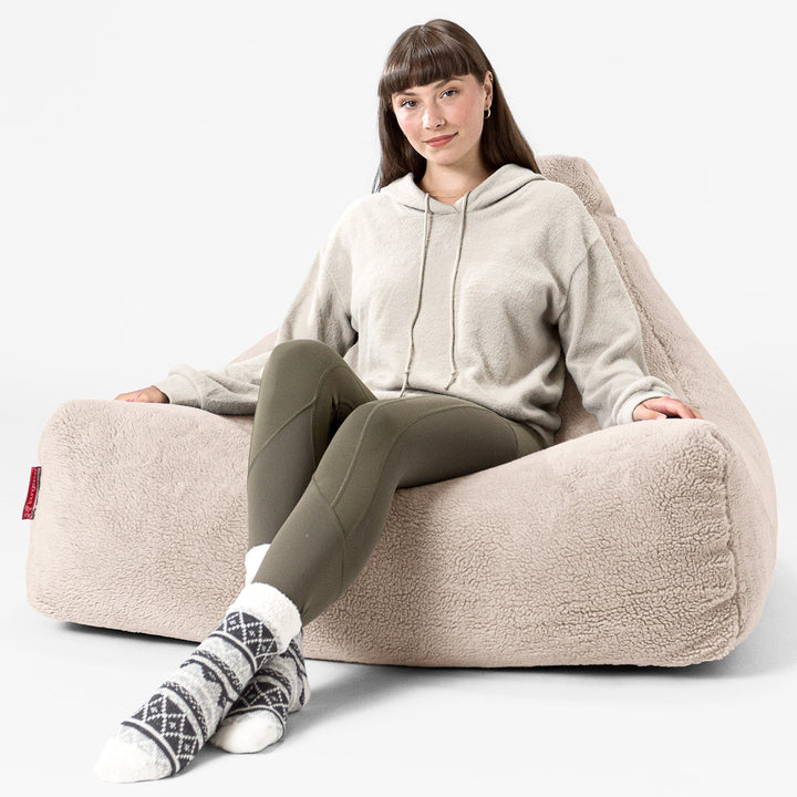 Lounge Saccosekk - Teddy-fuskepels Krem 02
