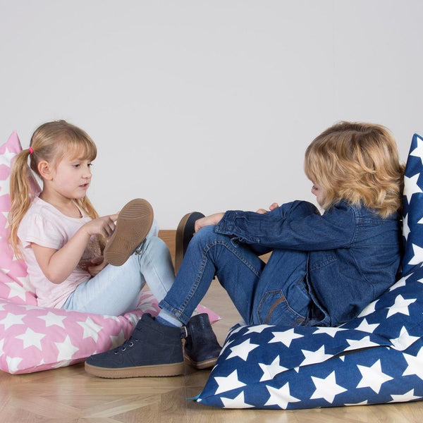 Gaming Sakkosekk til Barn 1-6 år - Trykk Rosa Stjerne Fabric Close-up Image