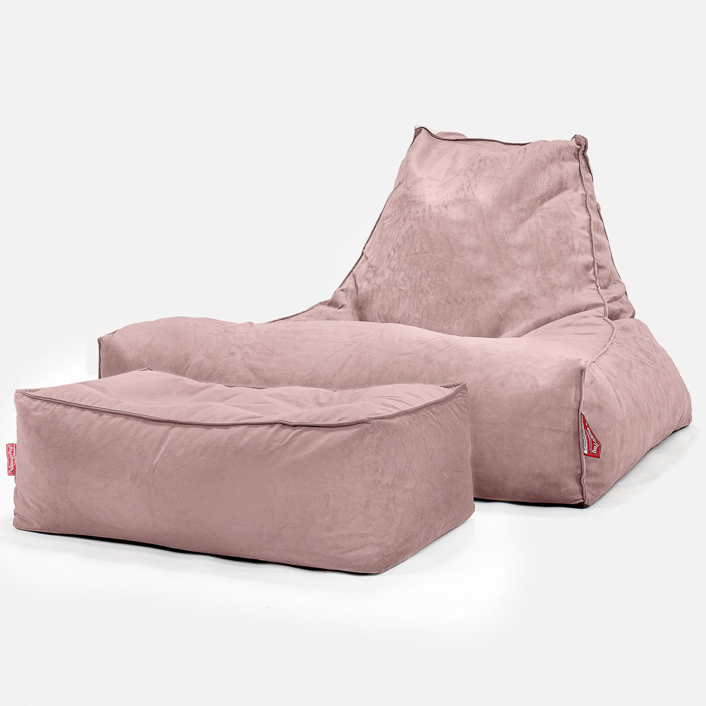 Mega-Lounge Saccosekk - Fløyel Rosa 02