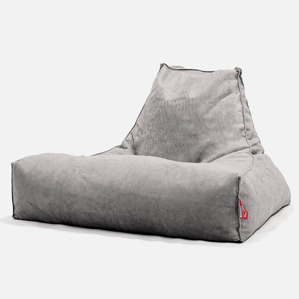 Mega-Lounge Saccosekk - Fløyel Sølv 01