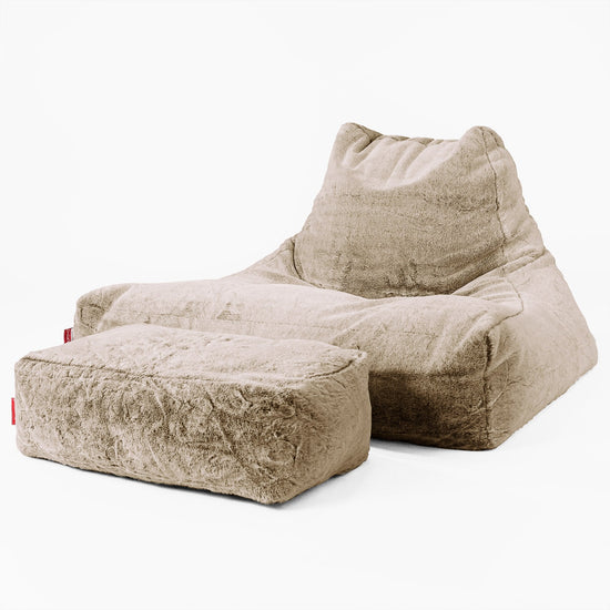 Mega-Lounge Saccosekk - Kanin-fuskepels Gyllenbrun 02