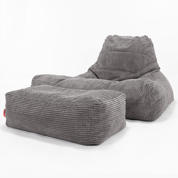 Mega-Lounge Saccosekk - Pom-pom Koksgrå 02